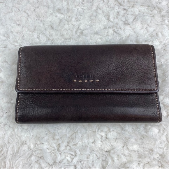 Fossil Handbags - Fossil Leather Wallet & Credit Card Case Tri-Fold